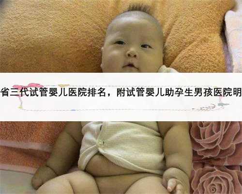 福建省三代试管婴儿医院排名，附试管婴儿助孕生男孩医院明细？